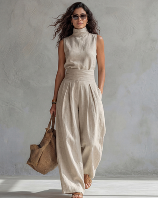 Maria | Ensemble pantalon ample et haut élégant