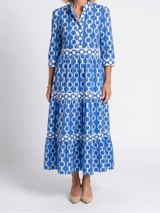 Ysolde | Three Quarter Sleeve Chain Pattern Midi Dress