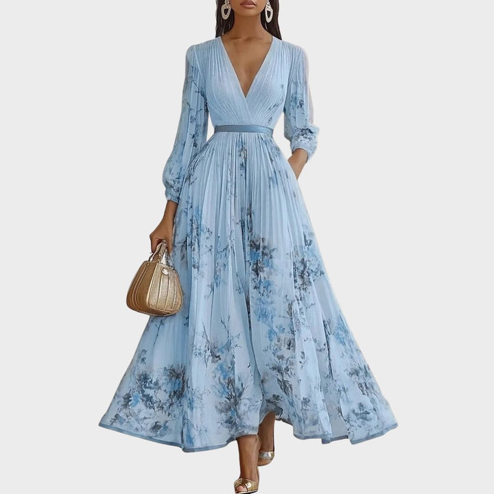 Rivella - Elegant Pleated Maxi Dress