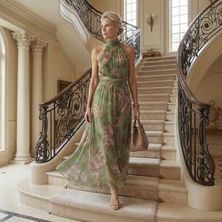 Serena | Gathered Halter Midi Dress
