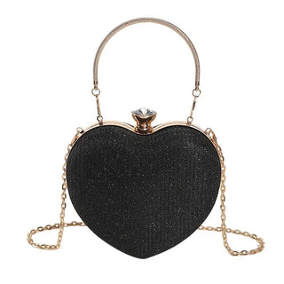 Glossy Heart-Shaped Metal Purse