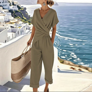 Liorine - Chic Draped Two-Piece Set for Women
