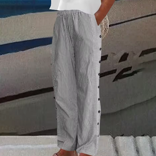 REA | COMFORTABLE STRIPED CASUAL PANTS