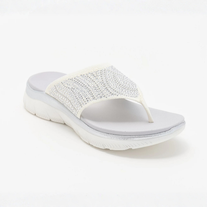 Stella Crystal Knit Thong Sandals – Stretch Into Pure Comfort