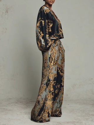 Azmira - Two-Piece Set with Royal Ornamental Print