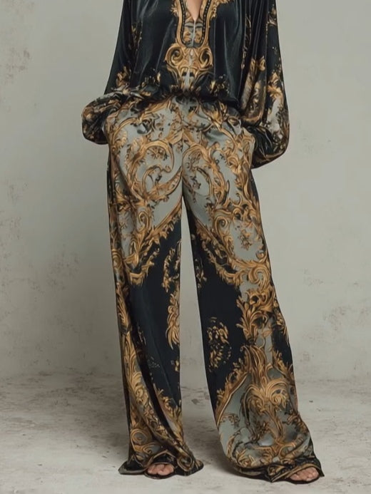 Azmira - Two-Piece Set with Royal Ornamental Print