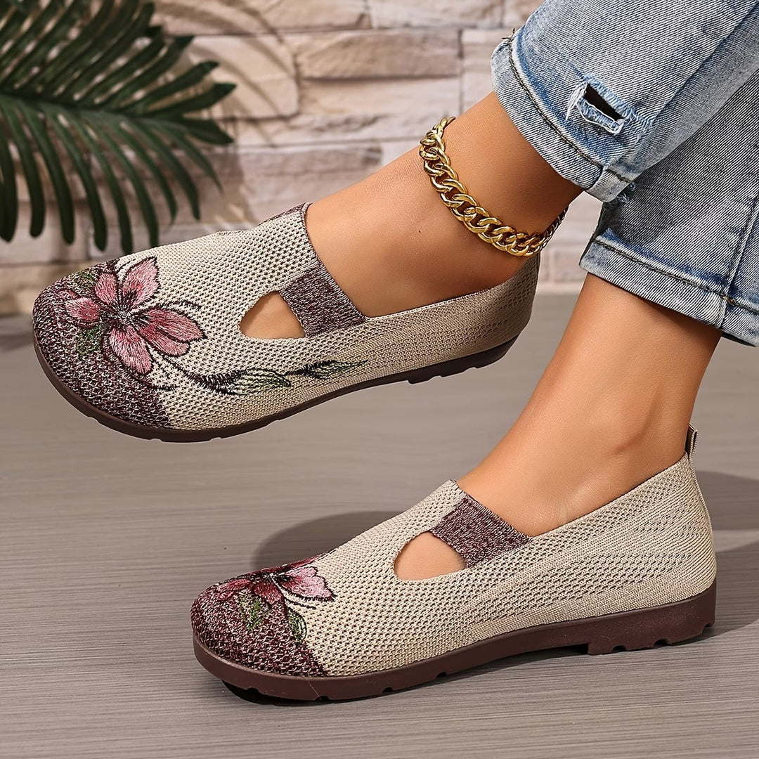 Arixa - Floral Embroidered Breathable Comfort Shoes