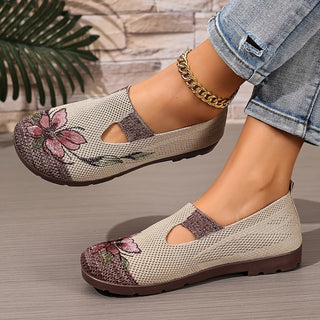 Arixa - Floral Embroidered Breathable Comfort Shoes