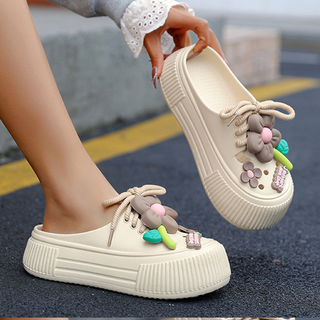 Auralie - Floral-Embellished Breathable Slippers