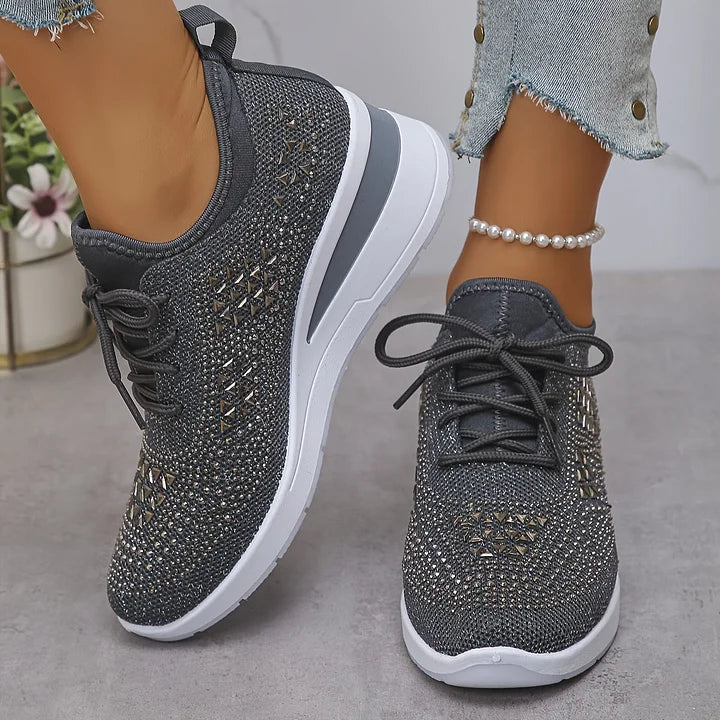 Giselle – Rhinestone-Embellished Orthopedic Sneakers