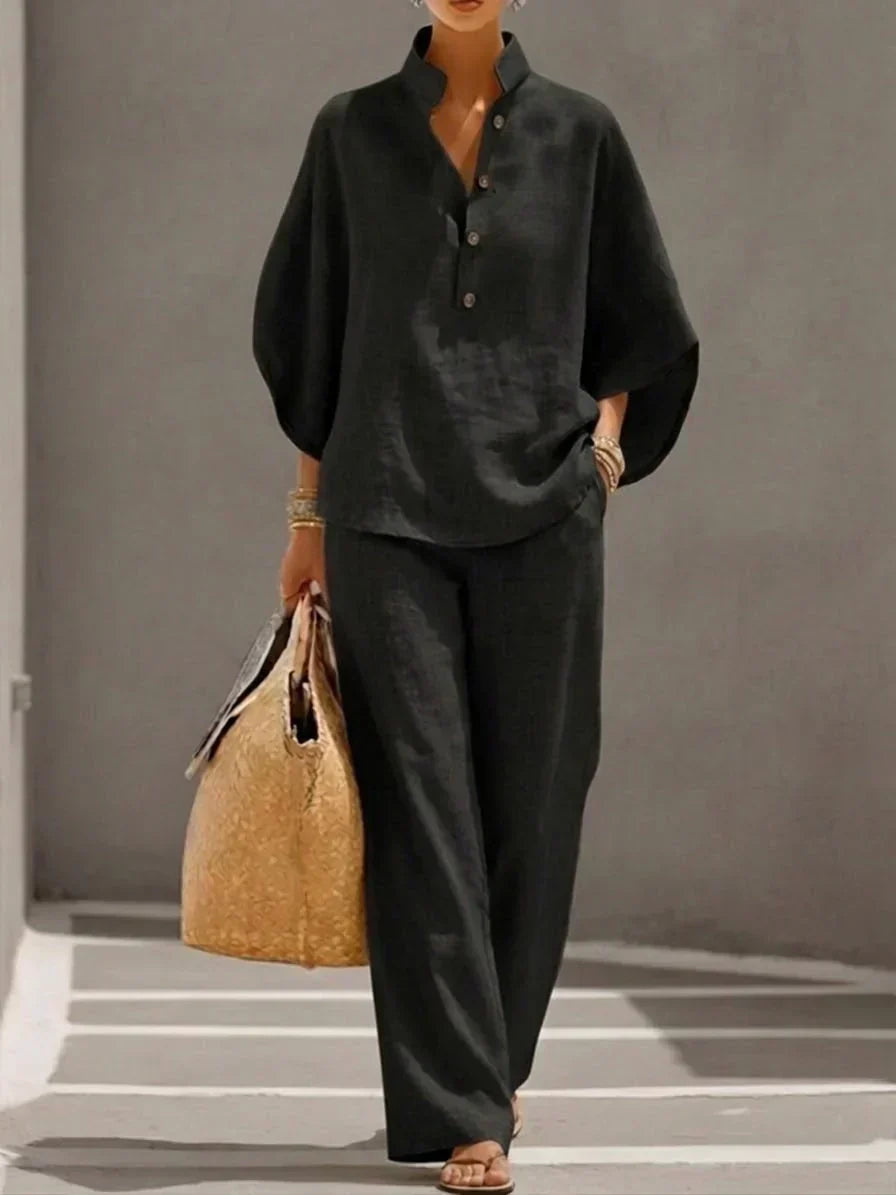 Maribel | Ensemble à manches chauve-souris et pantalon large
