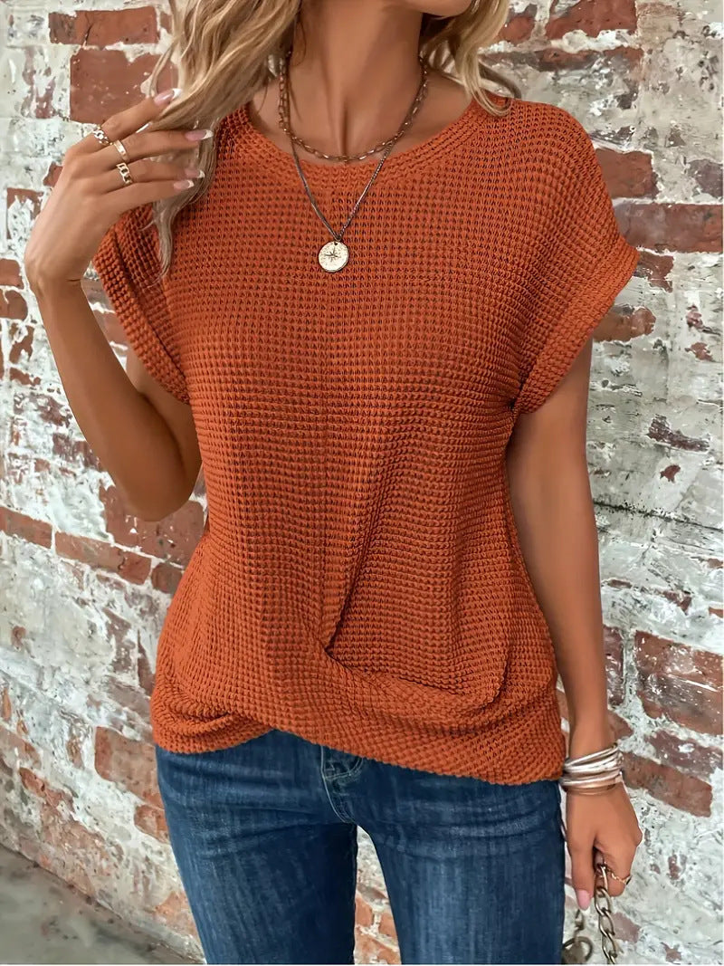 Clarissa - Chic Round Neck Blouse