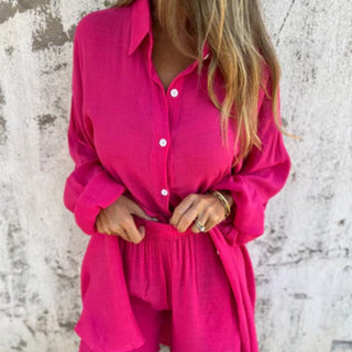 Alora - Long Sleeve Shirt and Shorts Set for Women