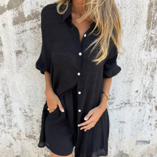 Alora - Long Sleeve Shirt and Shorts Set for Women