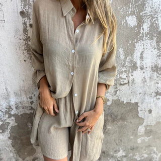 Alora - Long Sleeve Shirt and Shorts Set for Women