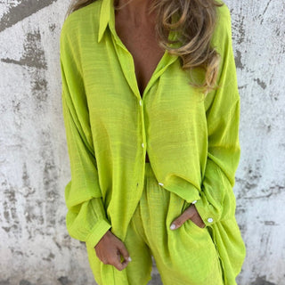 Alora - Long Sleeve Shirt and Shorts Set for Women