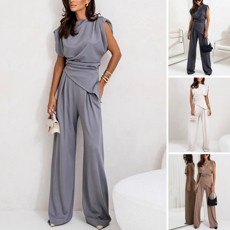 Alya - Elegant Solid Two-Piece Set for Women