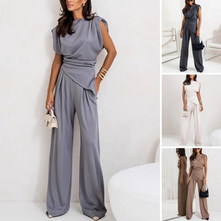 Alya - Elegant Solid Two-Piece Set for Women