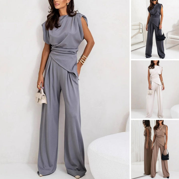 Alya - Elegant Solid Two-Piece Set for Women