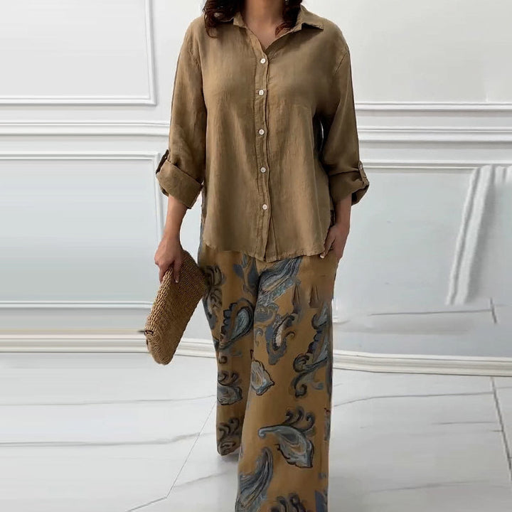 Penelope - Two-Piece Set Cardigan and High-Waisted Pants