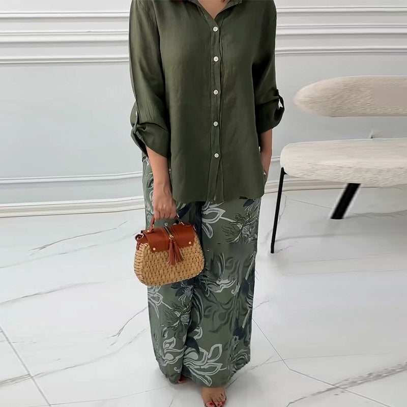 Penelope - Two-Piece Set Cardigan and High-Waisted Pants