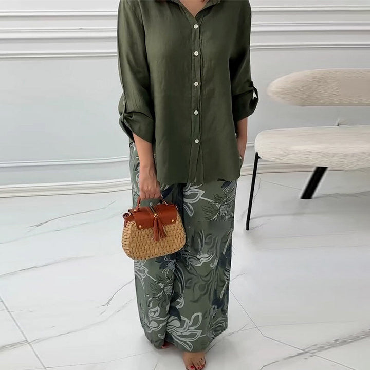 Penelope - Two-Piece Set Cardigan and High-Waisted Pants