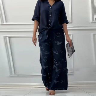 Penelope - Two-Piece Set Cardigan and High-Waisted Pants
