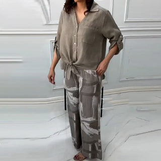 Penelope - Two-Piece Set Cardigan and High-Waisted Pants