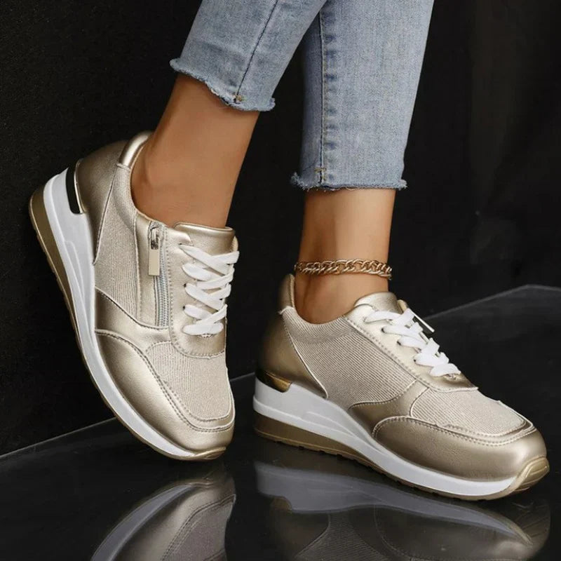 Pavrixa - Modern Women's Comfort Sneakers with Reinforced Side Zip