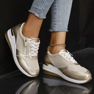 Pavrixa - Modern Women's Comfort Sneakers with Reinforced Side Zip