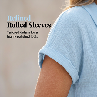 Soralyne - Women's Relaxed V-Neck Tee in Lightweight Textured Fabric